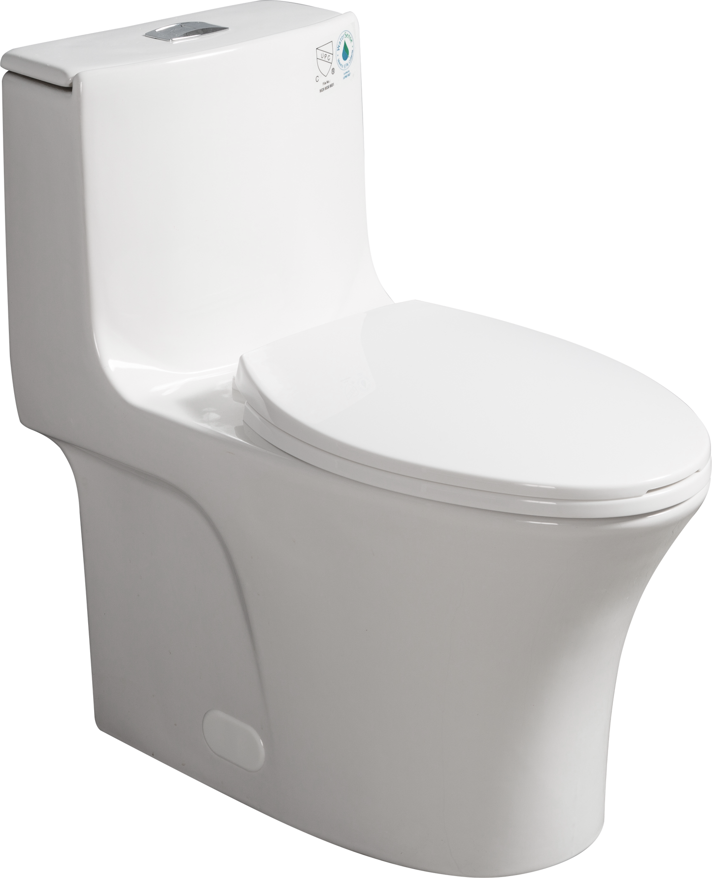 1.1/1.60 GPF Dual-Flush One Piece Toilet, Water-Saving Elongated Comfort Height Floor Mounted, Soft Closing Seat, 1000 Gram Map Flushing Score Toilet, Glossy White 23T02-GW