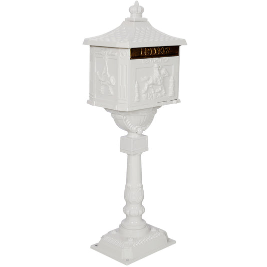 Cast Aluminum Mail Box,Postal Box , Mailbox Color White