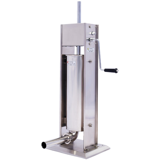 Stainless Steel Commercial Sausage Stuffer,Dual Speed Vertical Sausage Maker 11LB/5L, Meat Filler with 4 Stuffing