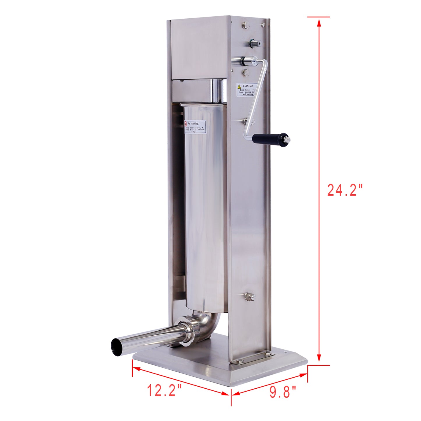 Stainless Steel Commercial Sausage Stuffer,Dual Speed Vertical Sausage Maker 11LB/5L, Meat Filler with 4 Stuffing
