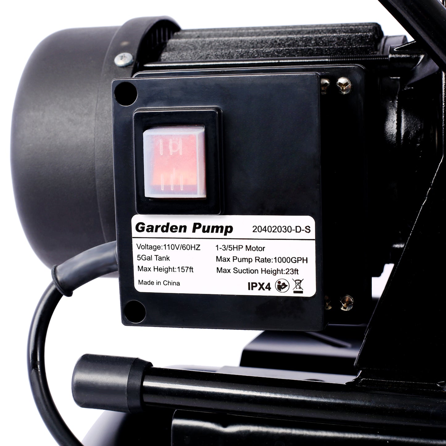 1.6HP Shallow Well Pump with Pressure Tank,garden water pump, Irrigation Pump,Automatic Water Booster Pump for Home Garden Lawn Farm, stainless steel head