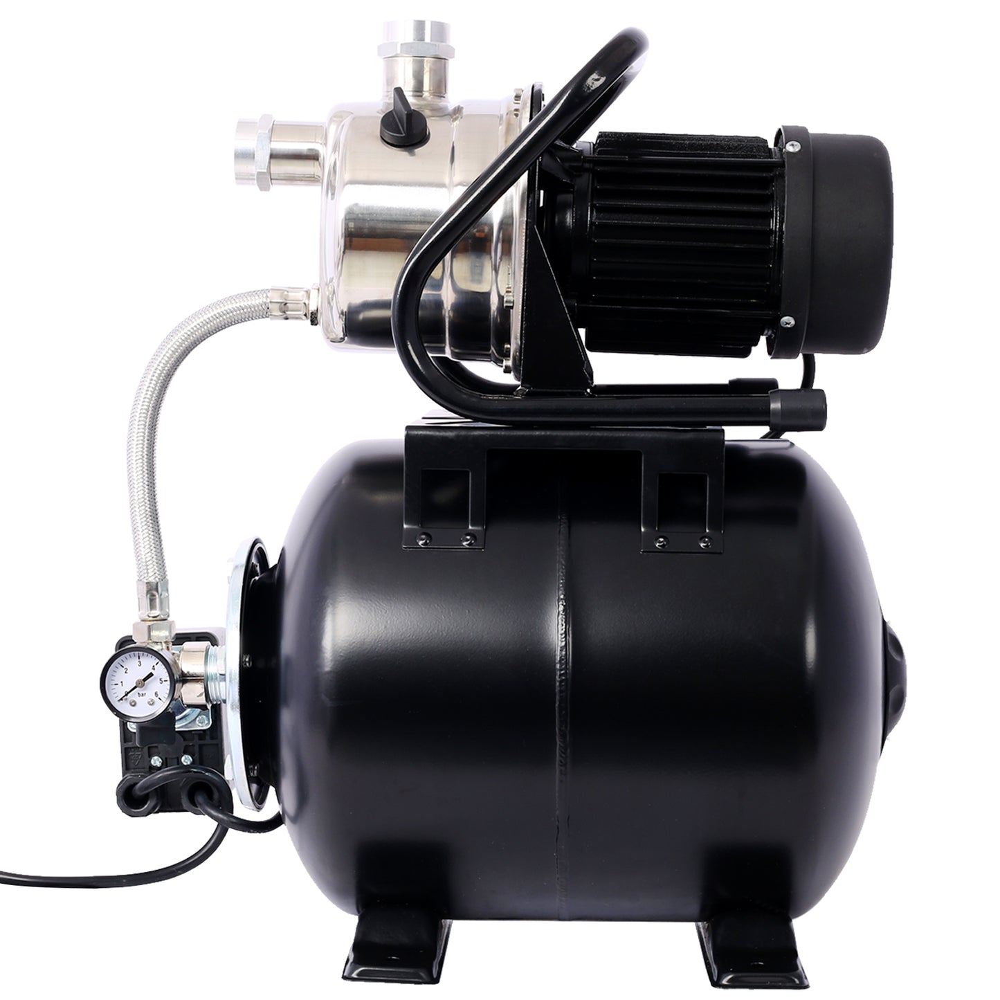 1.6HP Shallow Well Pump with Pressure Tank,garden water pump, Irrigation Pump,Automatic Water Booster Pump for Home Garden Lawn Farm, stainless steel head