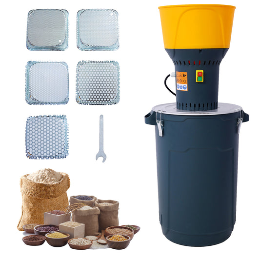 60L Grain Mill Grinder Electric Corn Grinder, Grain mills Mill Flour Mills Molino de Maiz, Farm Home Electric Grinder for Corn Grain Feed, Wheat Grinder with 5 Grinder Sieves+1Wrench