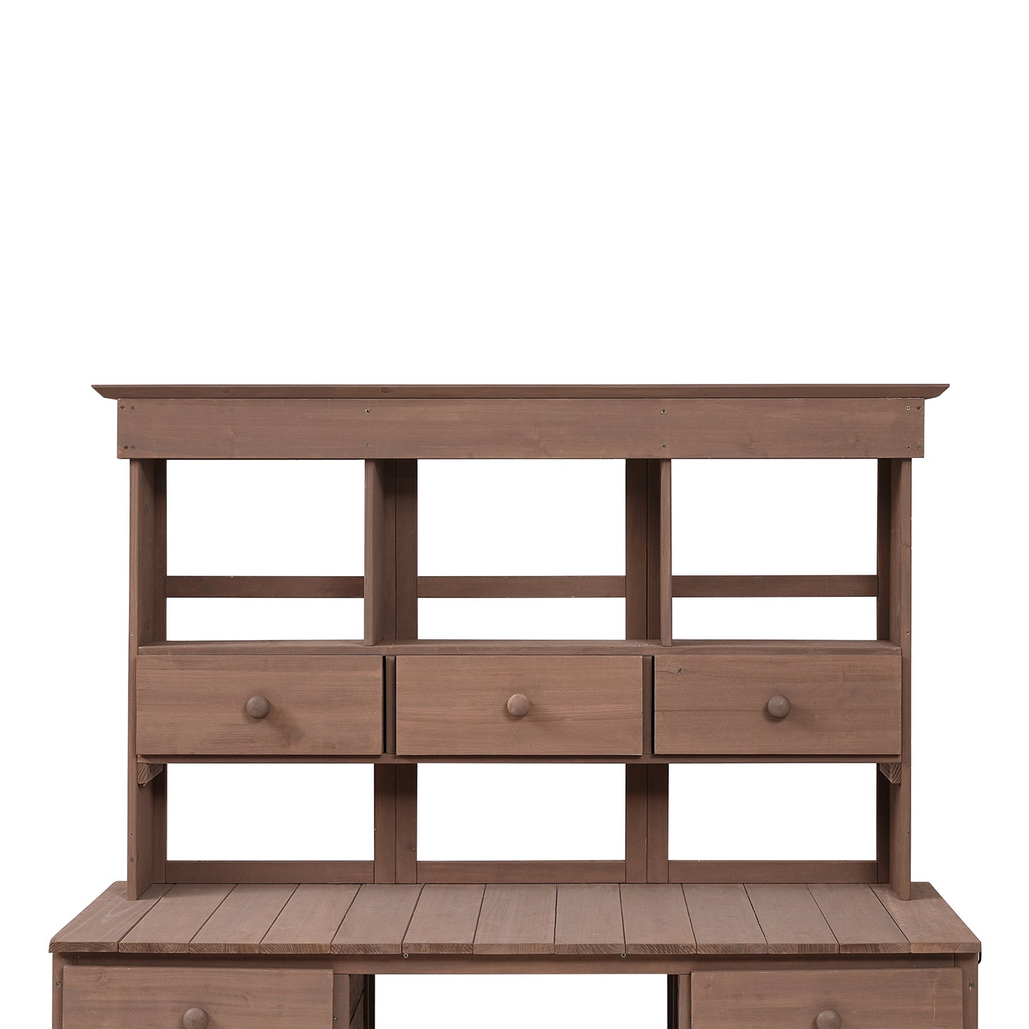 TOPMAX Garden Potting Bench Table, Rustic and Sleek Design with Multiple Drawers and Shelves for Storage, Brown
