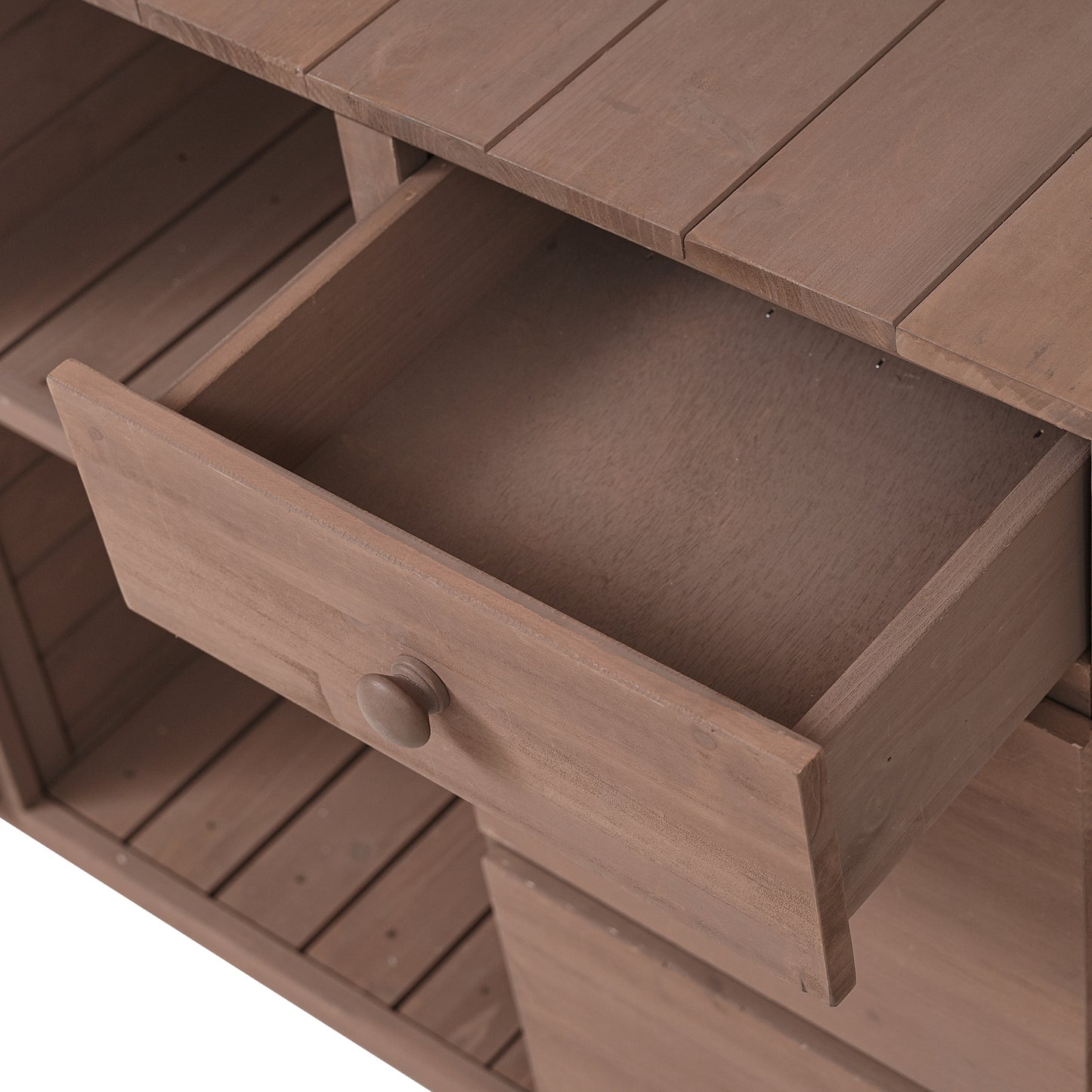 TOPMAX Garden Potting Bench Table, Rustic and Sleek Design with Multiple Drawers and Shelves for Storage, Brown