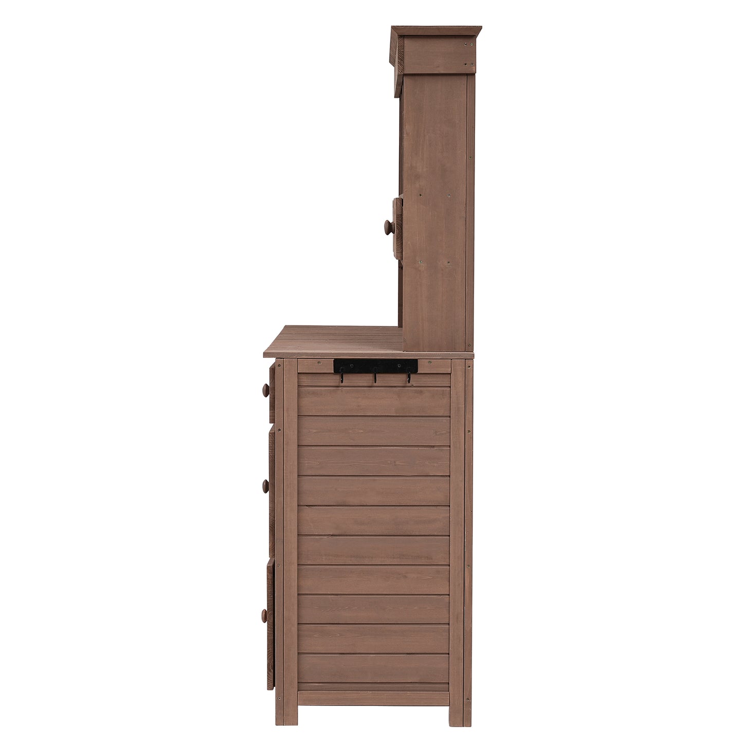 TOPMAX Garden Potting Bench Table, Rustic and Sleek Design with Multiple Drawers and Shelves for Storage, Brown