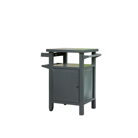 Grill Carts Outdoor with Storage and Wheels, Whole Metal Portable Table and Storage Cabinet for BBQ,Deck,Patio,Backyard