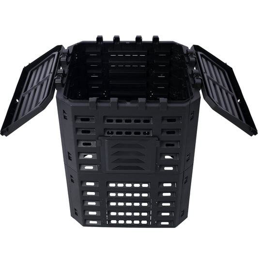 Garden Composter Bin Made from Recycled Plastic – 90 Gallons (340Liter) Large Compost Bin - Create Fertile Soil with Easy Assembly, Lightweight, Aerating Outdoor Compost Box