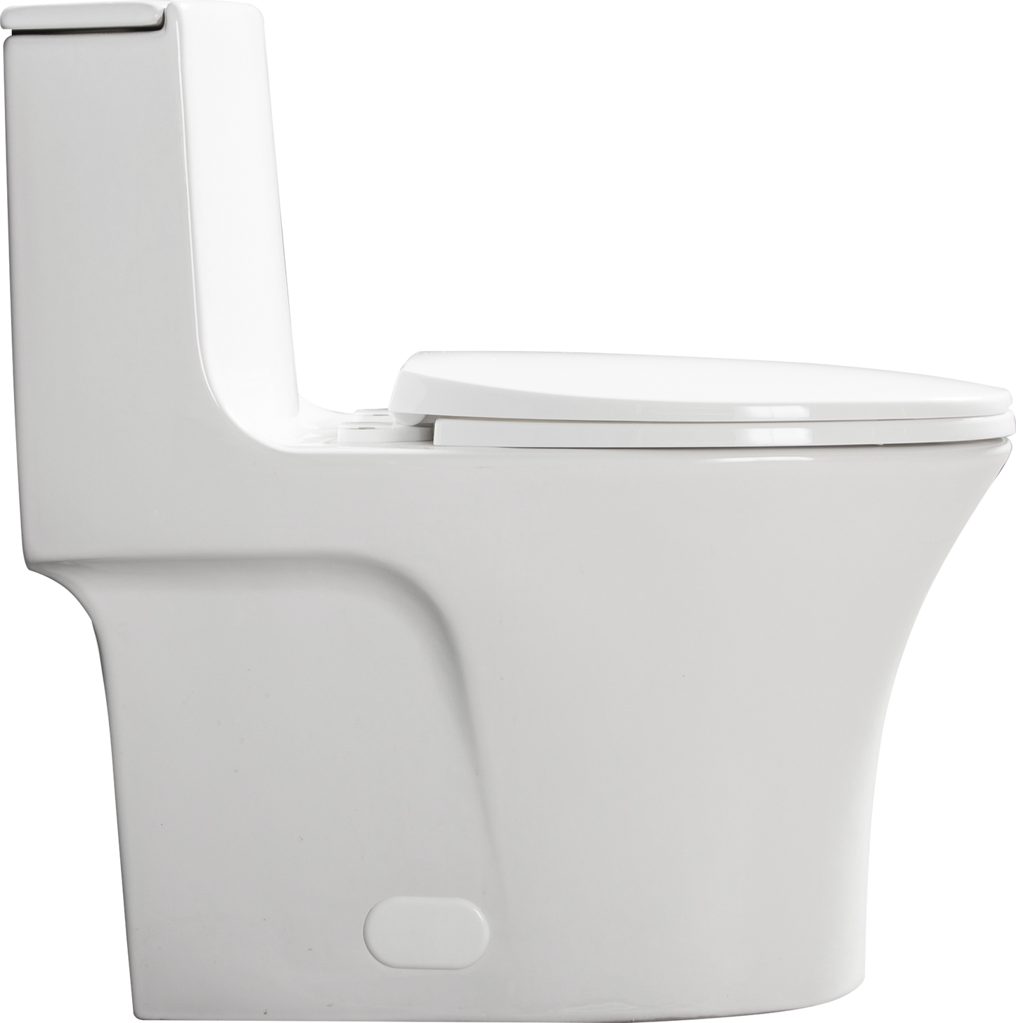 1.1/1.60 GPF Dual-Flush One Piece Toilet, Water-Saving Elongated Comfort Height Floor Mounted, Soft Closing Seat, 1000 Gram Map Flushing Score Toilet, Glossy White 23T02-GW