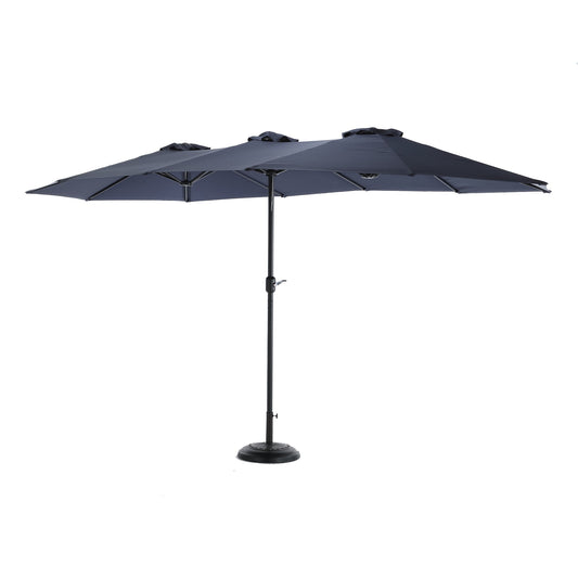 14.8 Ft Double Sided Outdoor Umbrella Rectangular Large with Crank ( Navy blue )