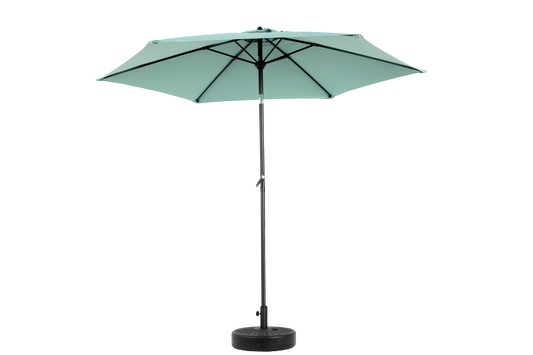 9FT Outdoor Patio Umbrella Outdoor Table Umbrella with Push Button Tilt and Crank, Market Umbrella 6 Sturdy Ribs , Deck, Backyard, Pool (Base Not Included) - ( Light green )