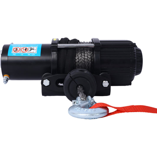 3500 lb Winch ATV UTV Electric Winch,12V Waterproof Winch Synthetic Rope Trailer Electric Winch with Wired Remote and Wireless Remote for ATV UTV Towing,Boat,Off-Road