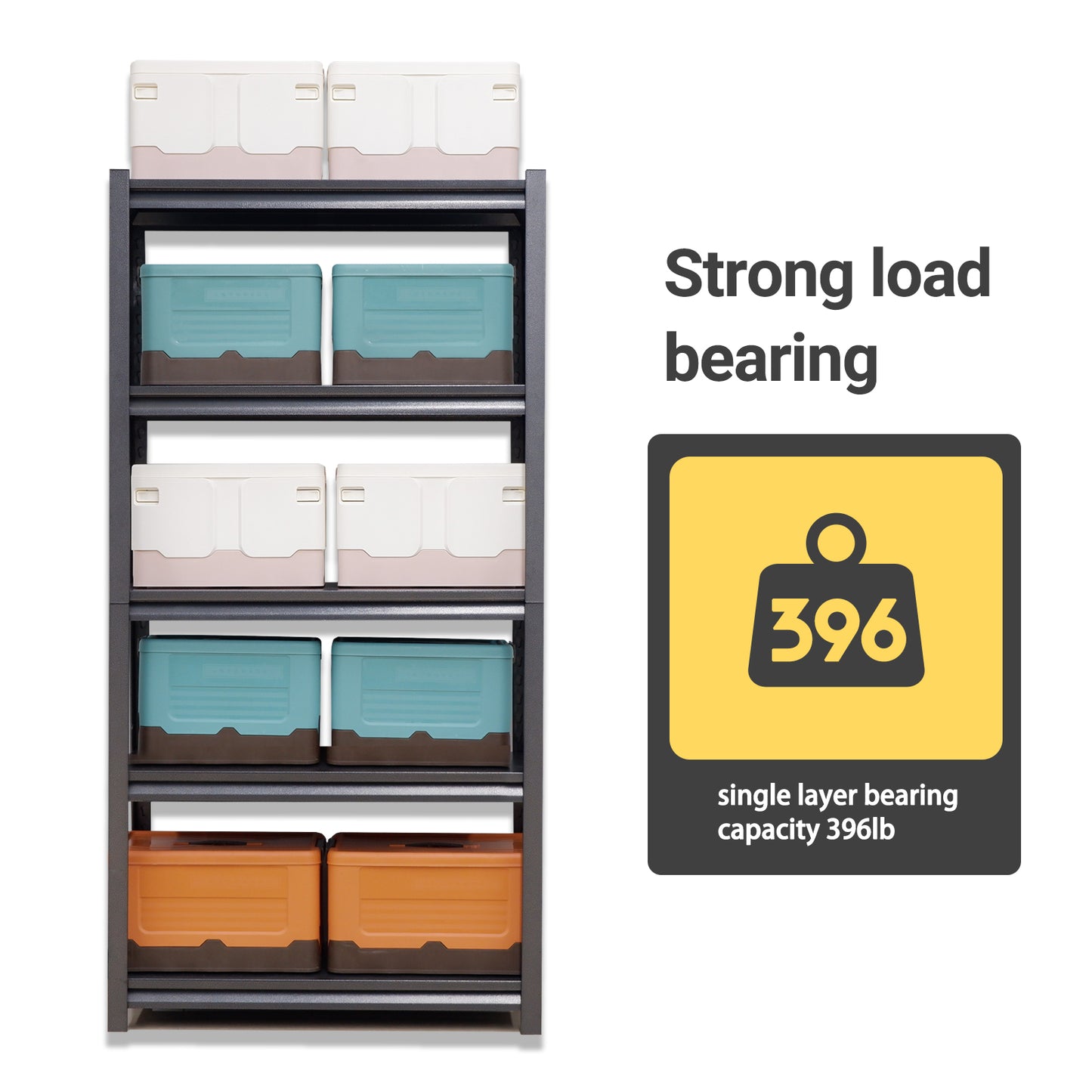 63"H 5 Tier Metal Shelves for Storage Garage Shelving 2000LBS Heavy Duty Storage Shelves Adjustable Garage Shelf Industrial Shelving Unit Storage Utility Rack,31.5"W*15.7"D*63"H,Black