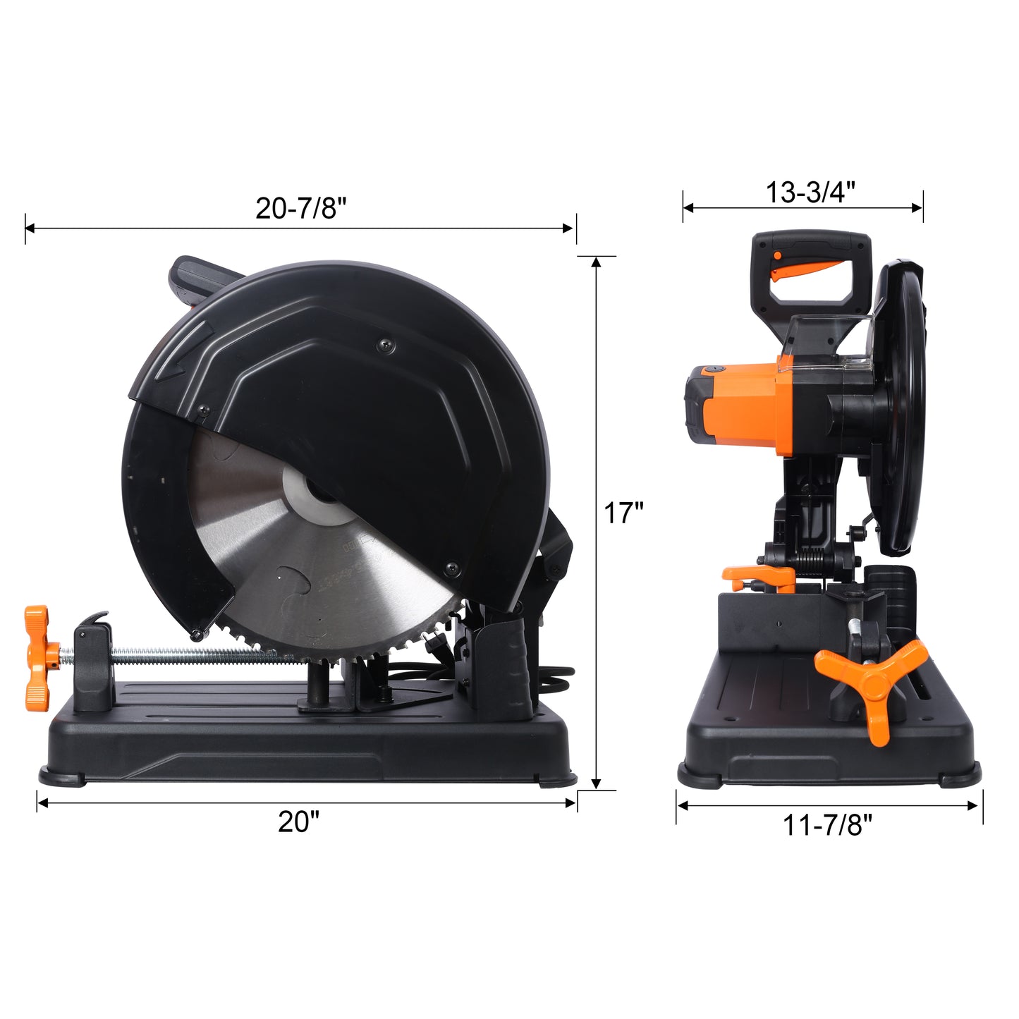 15-Amp Heavy Duty 14 Inch Metal Cutting Chop Saw W/ 2x14 Inch Carbide-Tipped Blade Premium Multi-Material Cut-Off Chop Saw with Carbide-Tipped Metal-Cutting Saw Blade,ETL certificate.