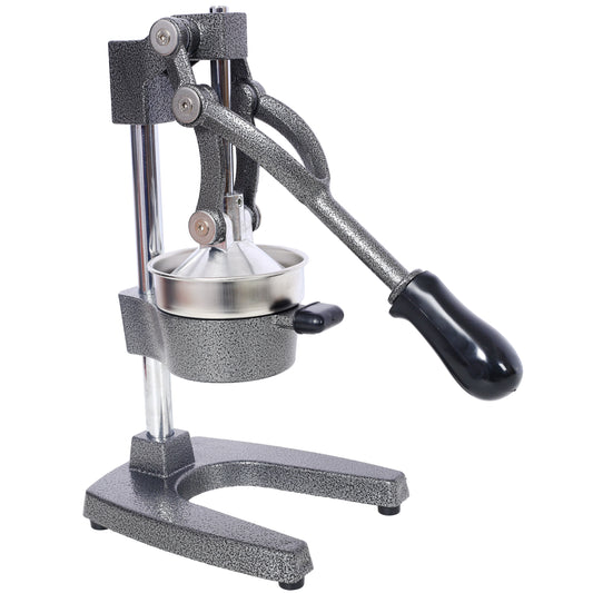 Cast Iron Citrus Juicer , Extra-Large Commercial Grade Manual Hand Press , Heavy Duty Countertop Squeezer for Fresh Orange Juice  ,grey color