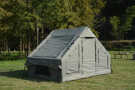 Inflatable Camping Tent Easy Setup 4 Season Glamping Tent with High Performance Inflatable Structure 4-6 Persons Waterproof Windproof Outdoor Self-Supporting Blow up Tent Air Tent Portable House Green