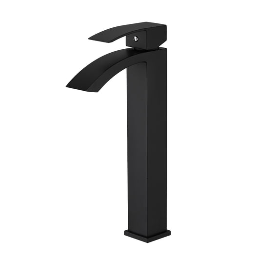 Black Bathroom Faucet, Brushed Black  Faucet for Bathroom Sink, Black Single Hole Bathroom Faucet Modern Single Handle Vanity Basin Faucet
