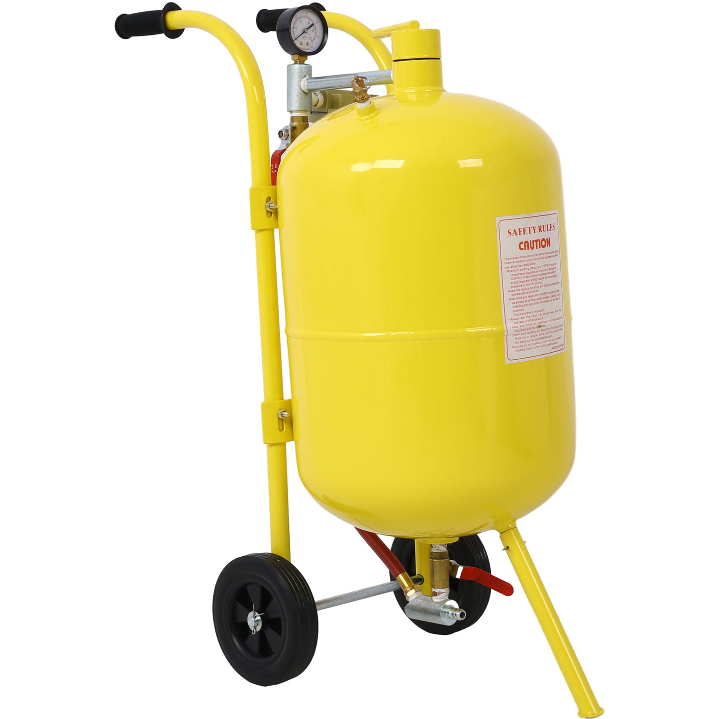 10Gal Pot Sandblaster, 125 Psi Pressure Sand Blasting Complete Kit for Paint, Stain, Rust Removal and Special Surface Treatment of Material