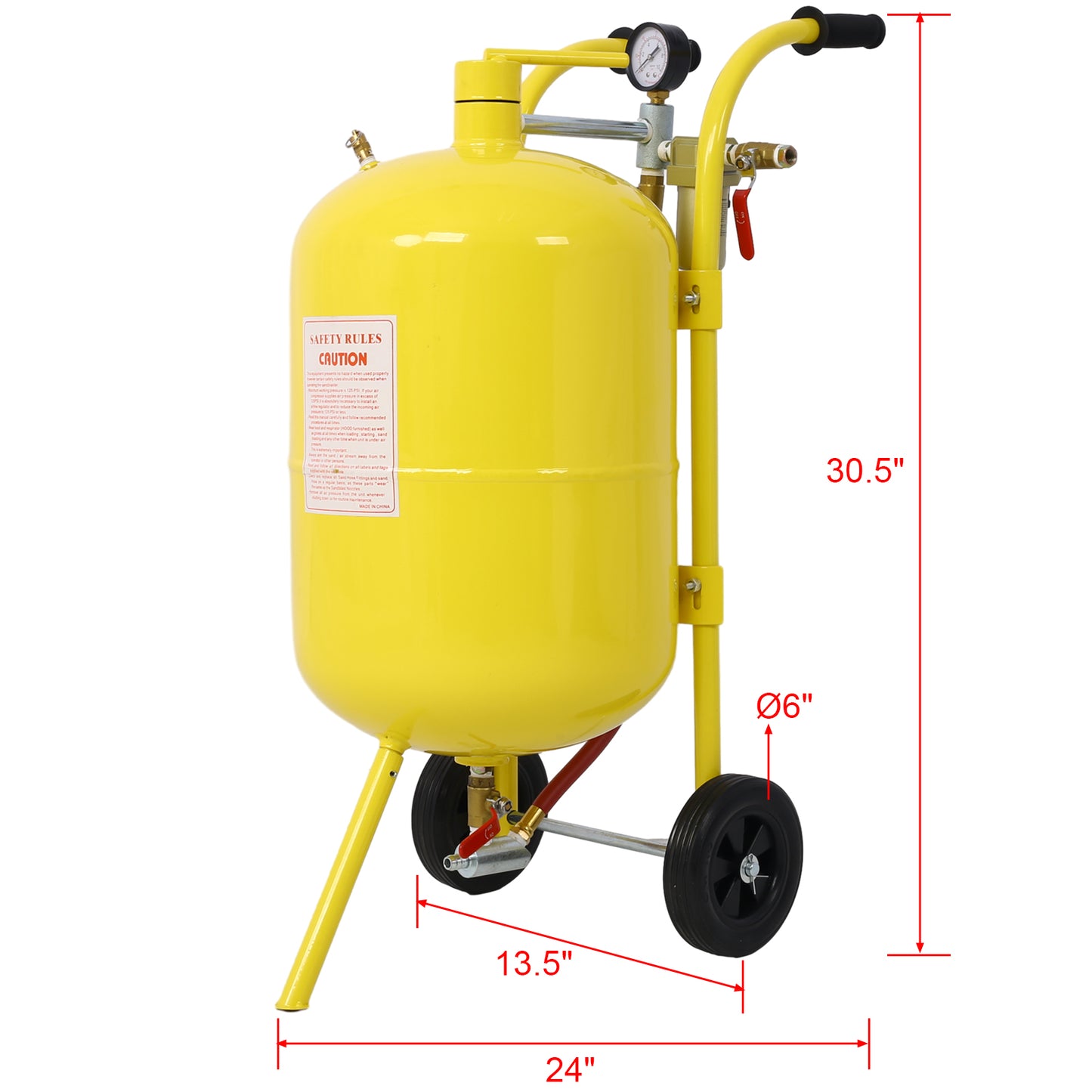 10Gal Pot Sandblaster, 125 Psi Pressure Sand Blasting Complete Kit for Paint, Stain, Rust Removal and Special Surface Treatment of Material