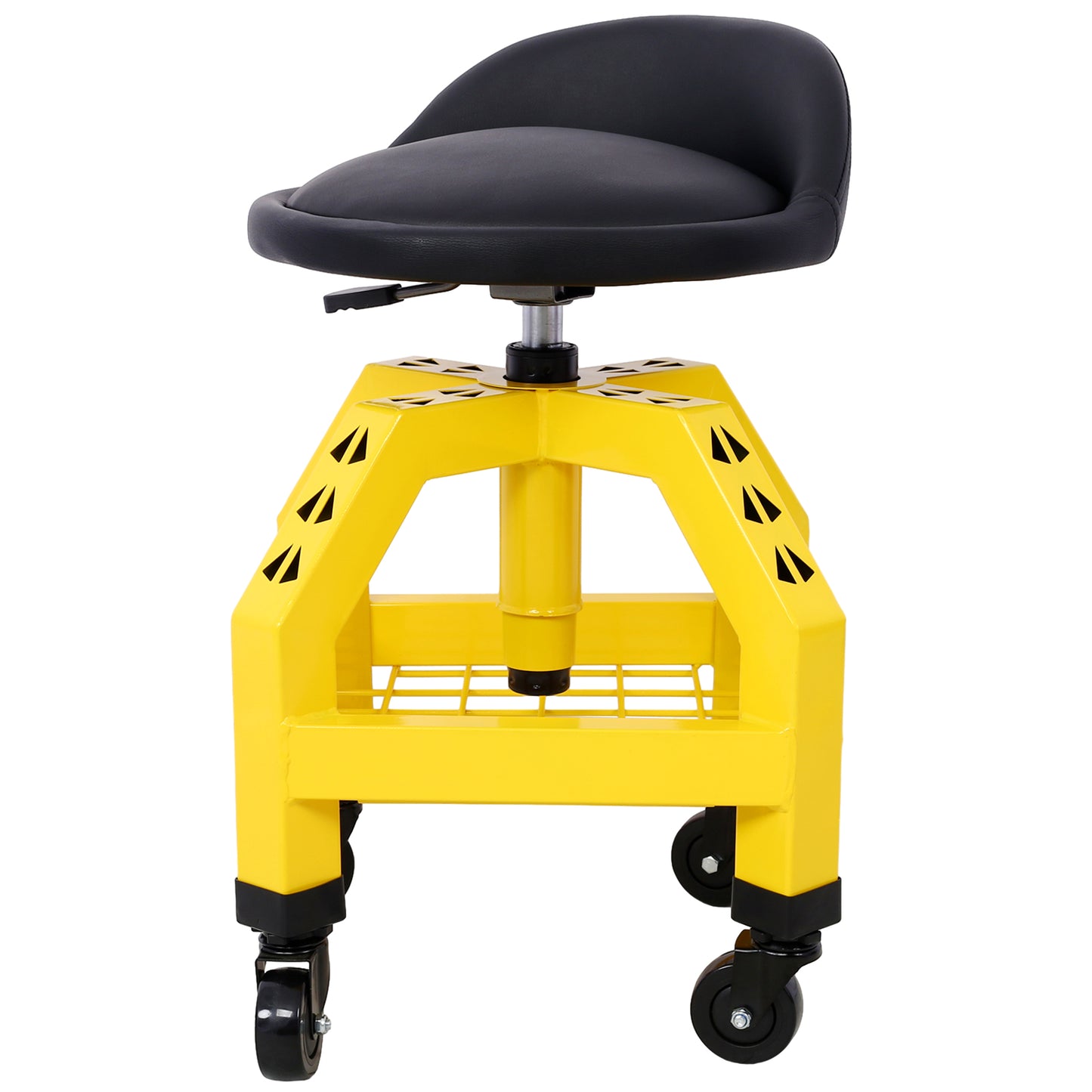 Pneumatic 360 Degree Swivel Stool, Mechanics Rolling Creeper Seat, Heavy Duty Rolling Mechanics Stool, Shop Stool with Casters  yellow