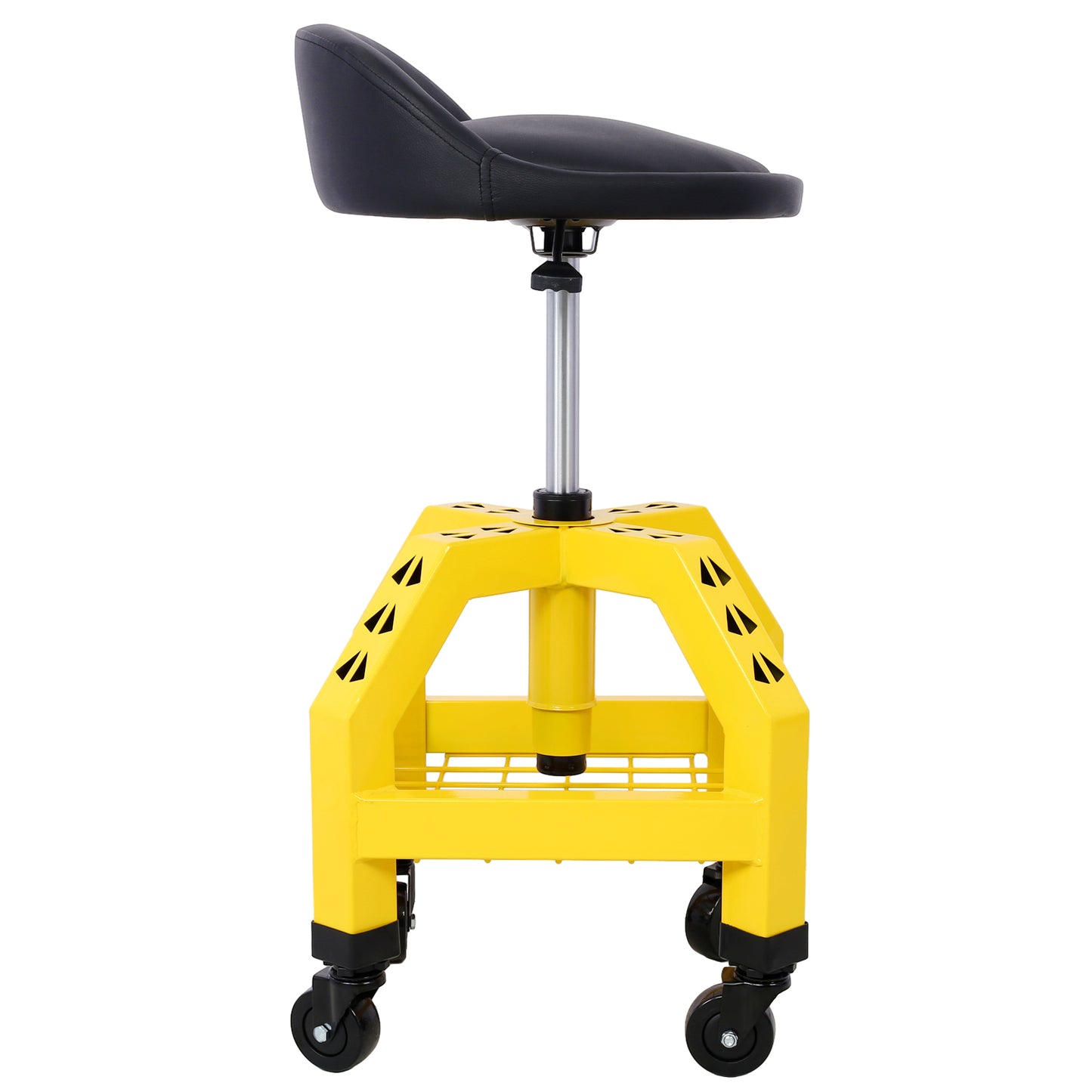 Pneumatic 360 Degree Swivel Stool, Mechanics Rolling Creeper Seat, Heavy Duty Rolling Mechanics Stool, Shop Stool with Casters  yellow