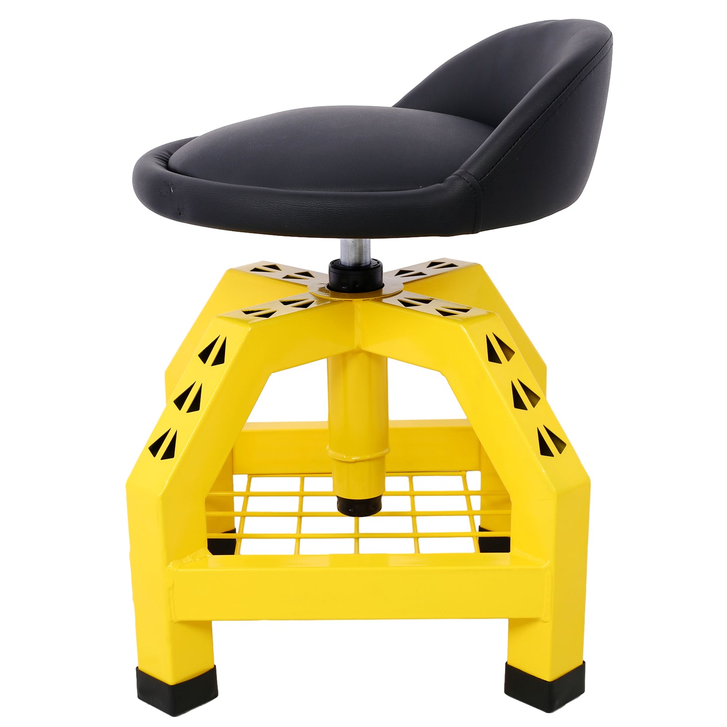 Pneumatic 360 Degree Swivel Stool, Mechanics Rolling Creeper Seat, Heavy Duty Rolling Mechanics Stool, Shop Stool with Casters  yellow