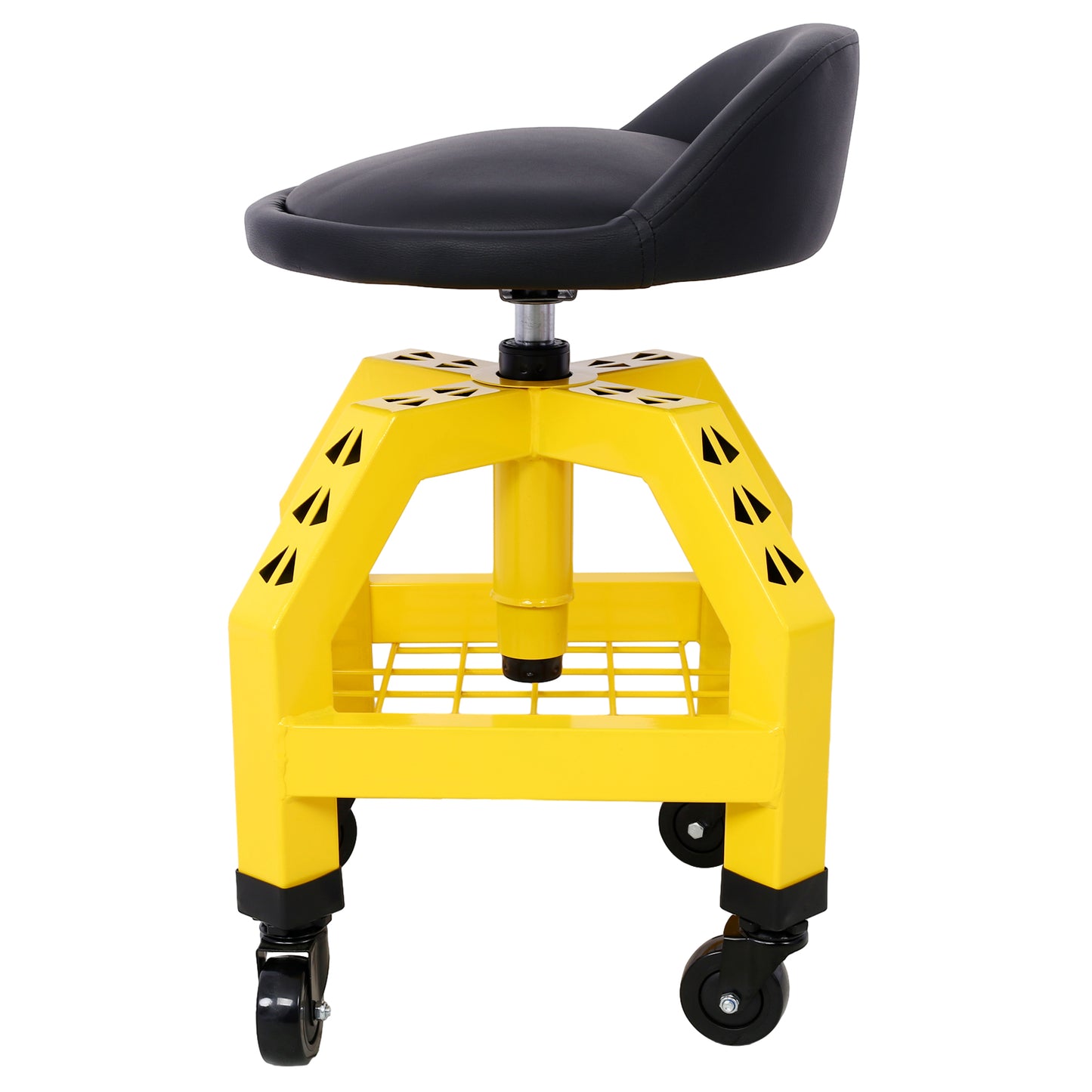 Pneumatic 360 Degree Swivel Stool, Mechanics Rolling Creeper Seat, Heavy Duty Rolling Mechanics Stool, Shop Stool with Casters  yellow
