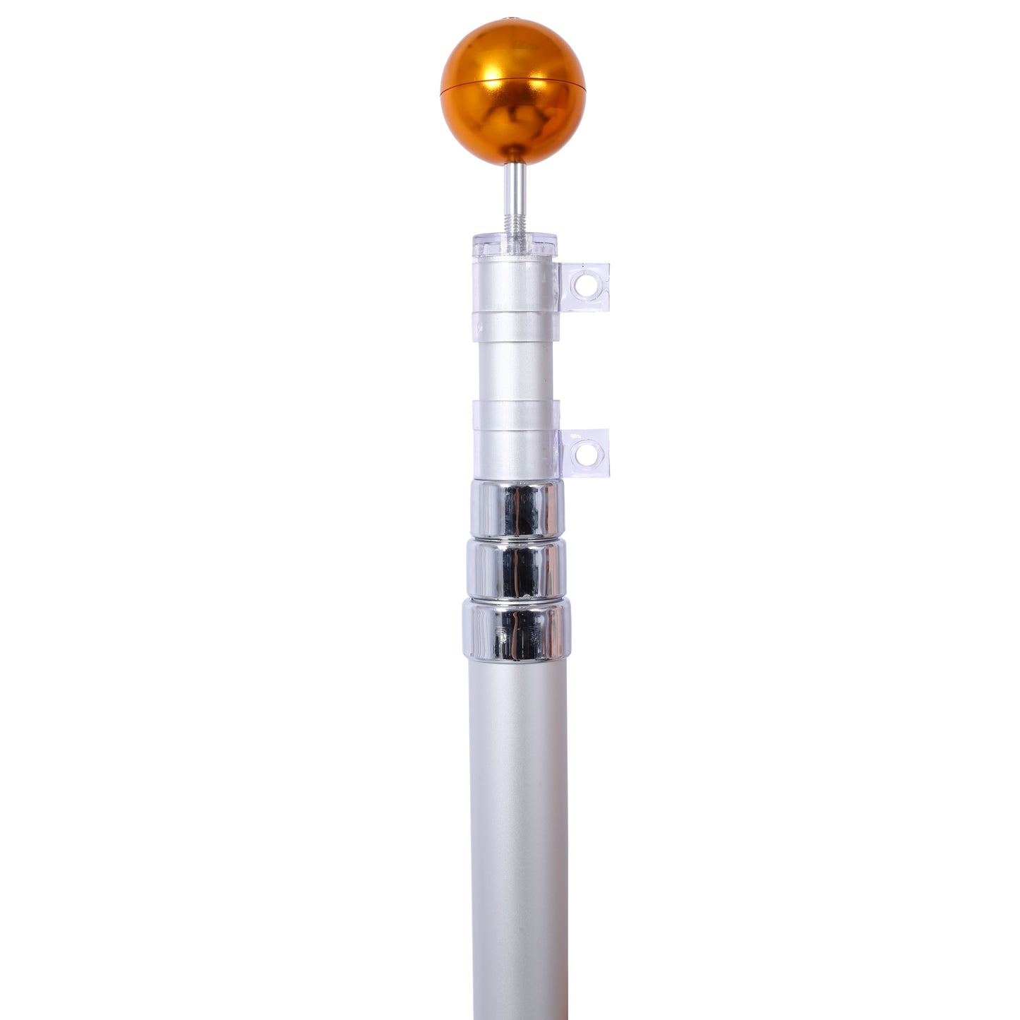 25FT Telescopic Flag Pole Kit, Sectional Flag Pole Kit, Extra Thick Heavy Duty Aluminum Flagpole, Outdoor Inground Flag Poles with Topper Balls for Yard, Residential or Commercial